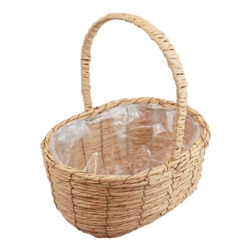 Floristik24 Cesta com alça cesta de plantas cesta de presente artificial 31×23×36cm