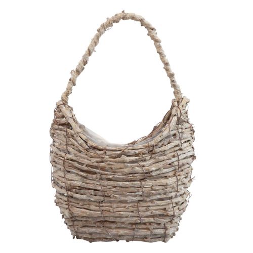 Itens Cesto com asa cesto em vime lavado branco 18×11×11cm