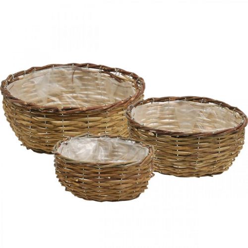 Cesto tigela cesta de plantas naturais cesta de vime Ø21.5/26/Ø31cm conjunto de 3