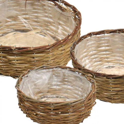 Itens Cesto tigela cesta de plantas naturais cesta de vime Ø21.5/26/Ø31cm conjunto de 3