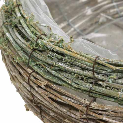 Floristik24 Cesto para plantas redondo cipó bicolor, madeira Ø18 / 25cm, conjunto de 2