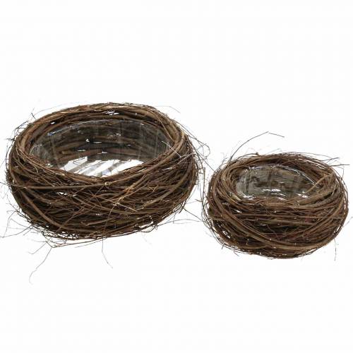 Floristik24 Tigela para cesta Cesta de Páscoa marrom escuro Ø26 / Ø15cm conjunto de 2