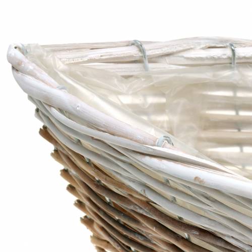Floristik24 Barcos de cesto branco, natureza 55cm x 17cm