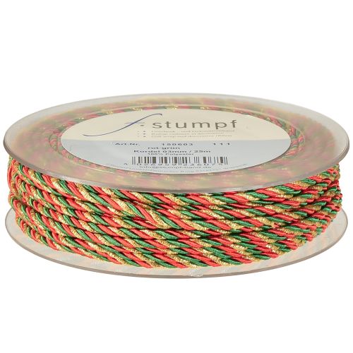 Itens Cordão vermelho verde dourado cordão decorativo cordão tricolor fita 3mm 25m