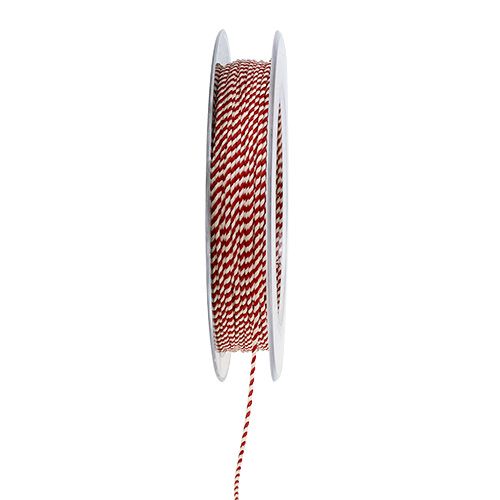 Floristik24 Cabo vermelho-branco 1mm 25m