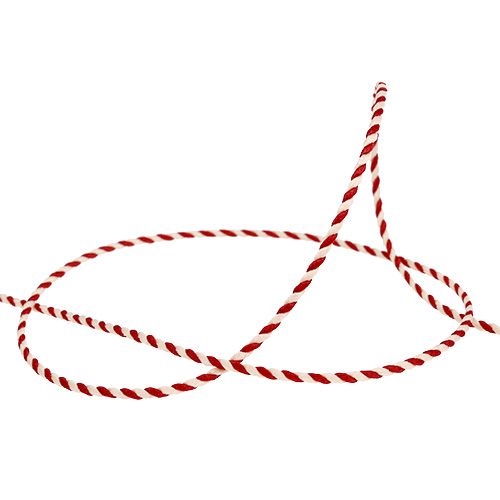 Floristik24 Cabo vermelho-branco 1mm 25m