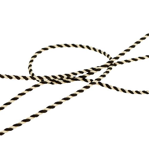 Floristik24 Cordão marrom-branco 1mm 25m