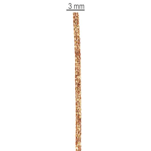Cordão decorativo brilhante em rolo para artesanato e decoração, 3 mm de espessura, 20 m de comprimento. | Floristik24.pt