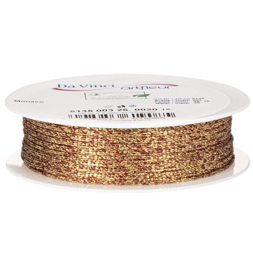 Cordão decorativo brilhante em rolo para artesanato e decoração, 3 mm de espessura, 20 m de comprimento. | Floristik24.pt