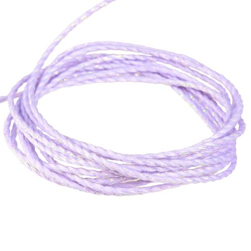 Itens Cordão com cordão decorativo roxo de mica iridescente 15mm 50m