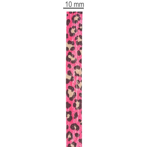 Fita decorativa, estampa de leopardo, rosa, fita para enrolar, ideal para embrulhar presentes e fazer artesanato, 10 mm, 100 m | Floristik24.pt