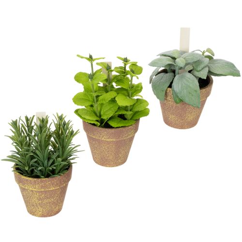 Itens Vaso artificial para ervas aromáticas com ervas decorativas para cozinha, jardim, varanda ou terraço, 15m³, 3 peças