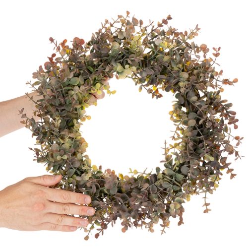 Coroa artificial de eucalipto, decoração de outono, redonda, 45 cm | Floristik24.pt