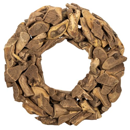 Guirlanda decorativa feita de peças de madeira natural, redonda, 35 cm comprar | Floristik24.pt