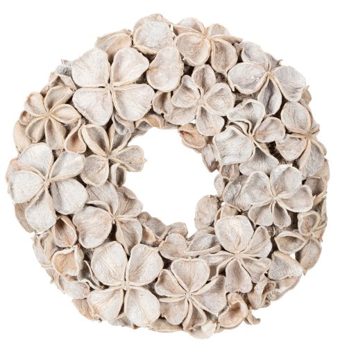 Guirlanda com Flor de Lótus, Decoração Natural, Flores Secas, 35cm