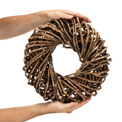 Guirlanda feita de galhos naturais, guirlanda redonda de rattan para artesanato, 35 cm | Floristik24.pt