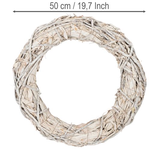 Guirlanda redonda de galhos para artesanato e decoração, guirlanda para porta de 50 cm | Floristik24.pt