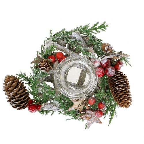 Floristik24 Guirlanda decorativa pequena com vidro Ø17cm