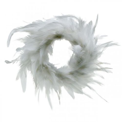 Floristik24 Guirlanda de penas brancas pequenas Ø11cm decoração de Páscoa penas reais