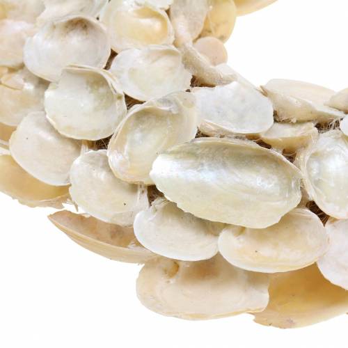 Floristik24 Coroa de flores com conchas naturais cintilantes Ø30cm