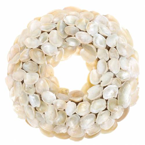 Floristik24 Coroa de flores com conchas naturais cintilantes Ø30cm