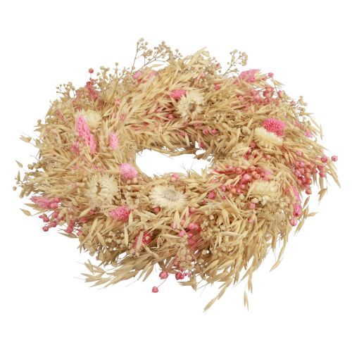 Itens Guirlanda decorativa guirlanda de aveia guirlanda natural flores de palha rosa Ø29cm
