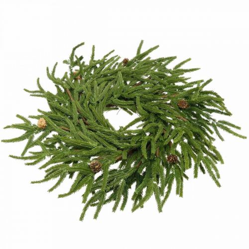 Floristik24 Grinalda de cipreste artificial com cones Grinalda decorativa de cipreste Ø55cm