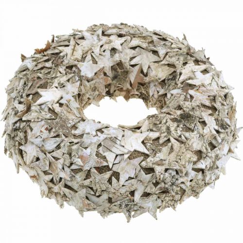 Floristik24 Guirlanda decorativa estrelas casca de bétula Guirlanda de Natal bétula Ø30cm
