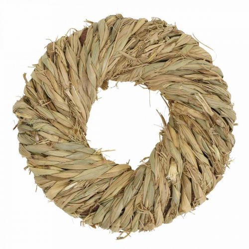 Floristik24 Coroa de palha trançada Ø19cm mini guirlanda deco guirlanda de porta natural