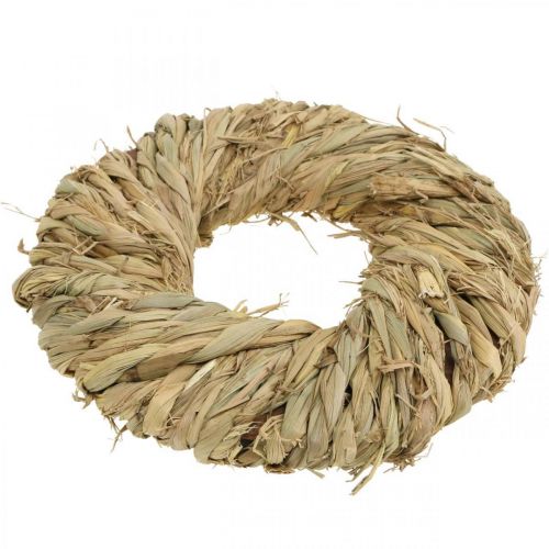 Floristik24 Coroa de palha trançada Ø19cm mini guirlanda deco guirlanda de porta natural