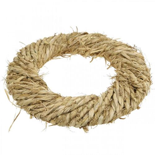Floristik24 Coroa de palha trançada Ø30cm coroa decorativa decoração de porta natural palha