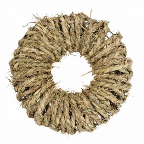 Coroa de palha trançada Ø35cm grinalda decorativa rústica natureza