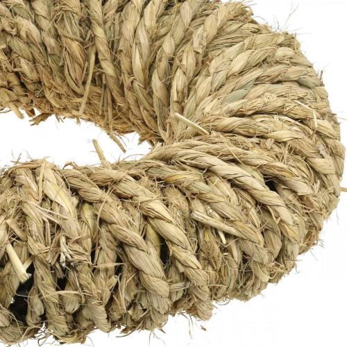 Floristik24 Guirlanda de palha trançada Ø45cm Guirlanda de verão rústica natureza
