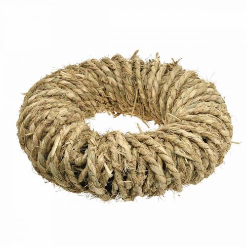 Floristik24 Guirlanda de palha trançada Ø45cm Guirlanda de verão rústica natureza