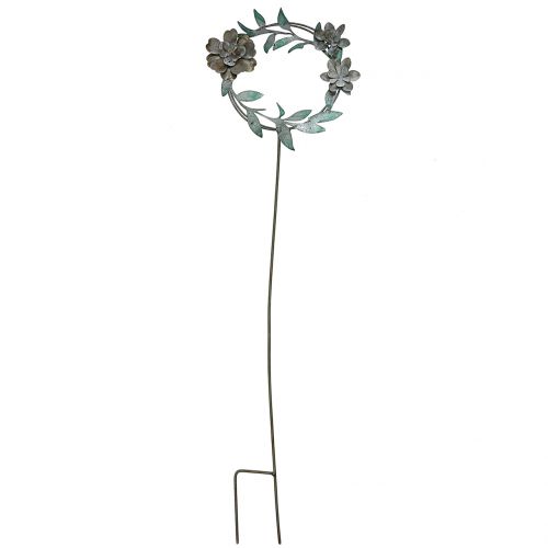 Itens Tampão de jardim com grinalda de flores em metal Alt.63cm
