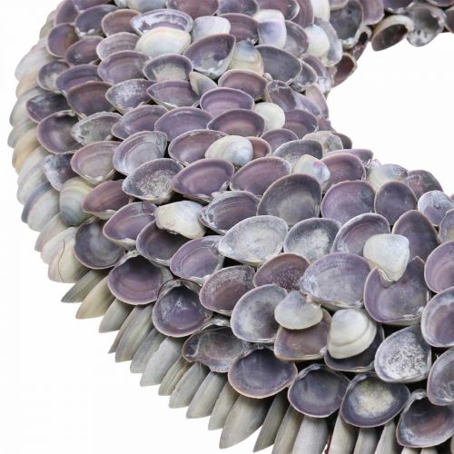 Floristik24 Coroa de conchas, conchas naturais, lascas roxas, coroa de mar Ø40cm