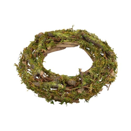 Floristik24 Grinalda guirlanda natural guirlanda de madeira ramos musgo glitter Ø28cm