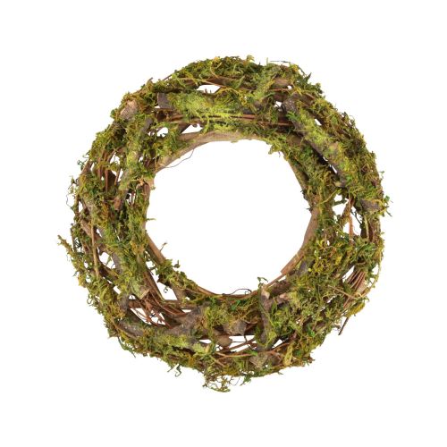 Floristik24 Grinalda guirlanda natural guirlanda de madeira ramos musgo glitter Ø28cm