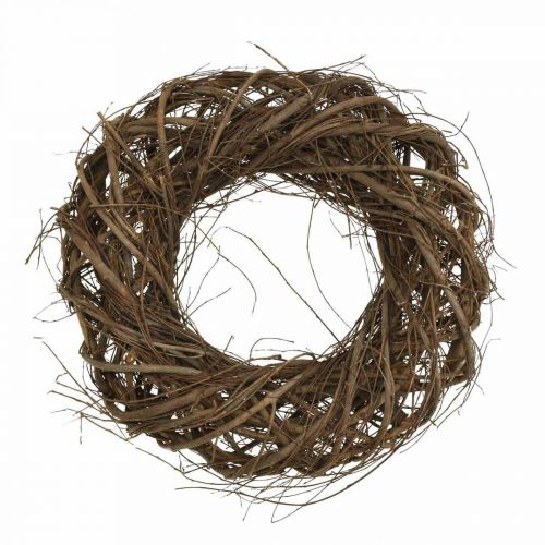 Coroa decorativa Ø30cm ramos e videiras Ramos de olmo trançado natureza