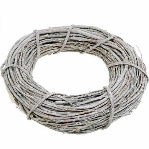 Floristik24 Grinalda Deco caiada de branco Ø35cm Shabby Chic porta decoração de mesa grinalda