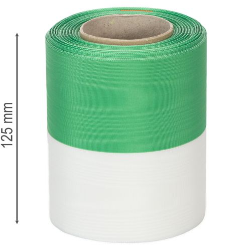 Itens Fita de guirlanda Moiré 125mm x 25m em verde e branco, fita de tafetá trançada, fita nacional, fita decorativa