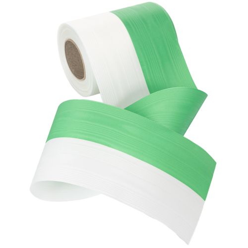 Itens Fita de guirlanda Moiré 125mm x 25m em verde e branco, fita de tafetá trançada, fita nacional, fita decorativa