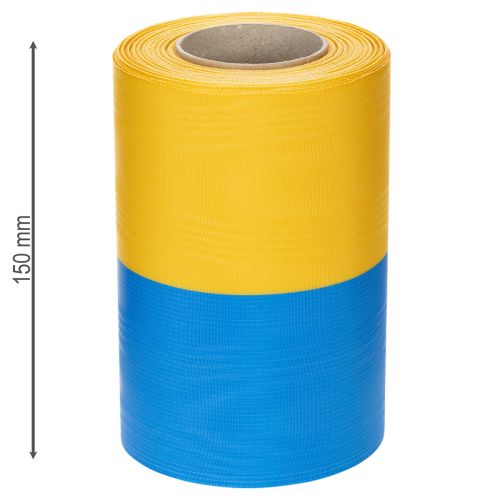 Itens Fitas de guirlanda Moiré de 150 mm em azul e amarelo - fita decorativa e de luto premium, para celebrações, fita para laço.