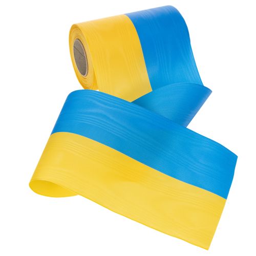 Itens Fitas de guirlanda Moiré de 150 mm em azul e amarelo - fita decorativa e de luto premium, para celebrações, fita para laço.
