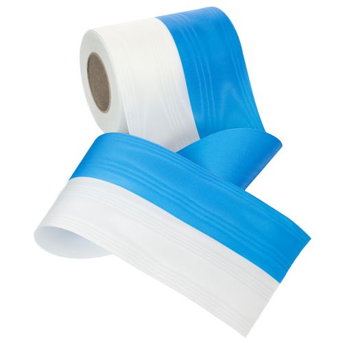 Itens Fita Moiré Azul e Branca para Coroa de Flores 125 mm – Fita decorativa e de luto de alta qualidade, fita tradicional com um visual elegante, rolo de 25 m