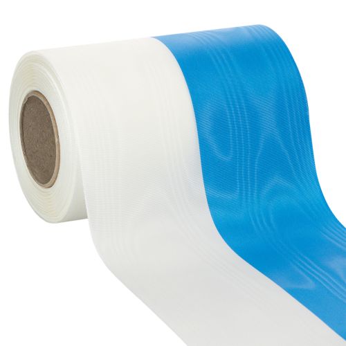 Itens Fitas para guirlanda em moiré azul e branco, 150 mm
