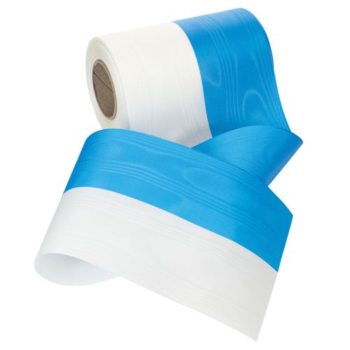 Itens Fitas para guirlanda em moiré azul e branco, 150 mm