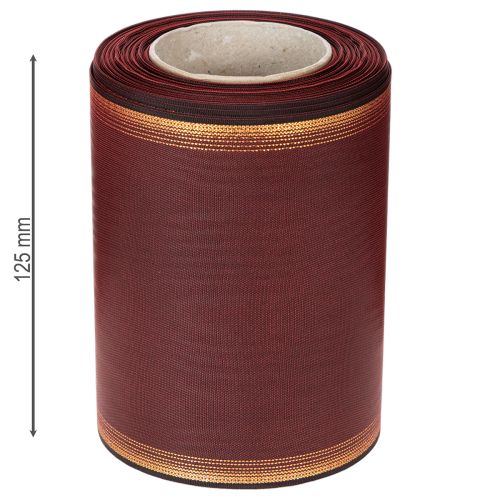 Fita guirlanda Bordeaux Moiré Fita decorativa 125mm | Floristik24.pt