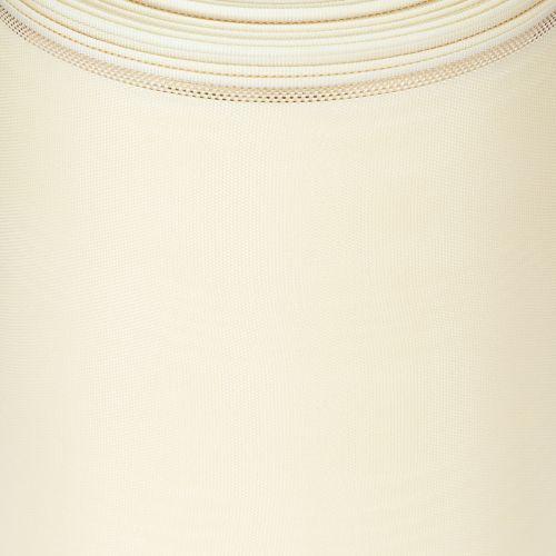 Itens Fita para guirlanda na cor creme com borda dourada, cetim superfino, 125 mm de largura, 25 m de comprimento - Impermeável, ideal para impressão digital e ecológica.