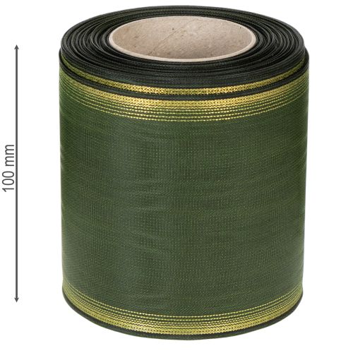 Itens Fita decorativa para guirlanda em moiré verde escuro, 100 mm, fita de tafetá.